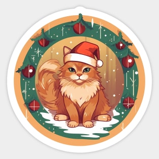 Somali Cat Xmas, Love Cats Sticker